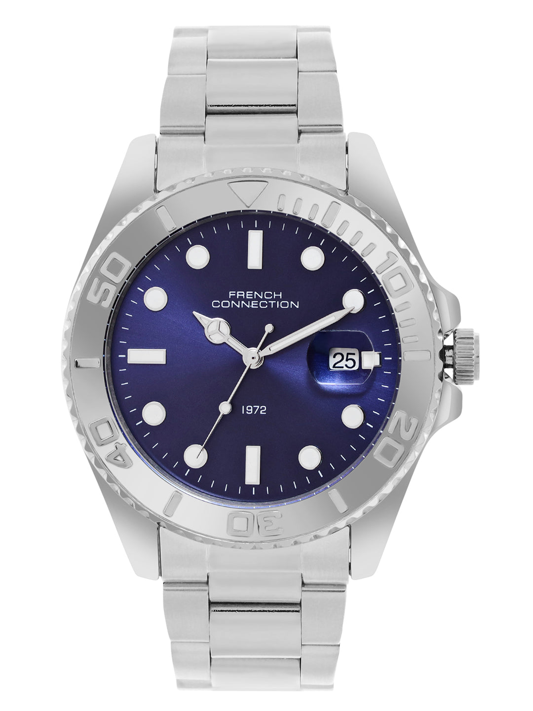 French Connection Blue Dial Dated Watch for Men's - FCH17USM