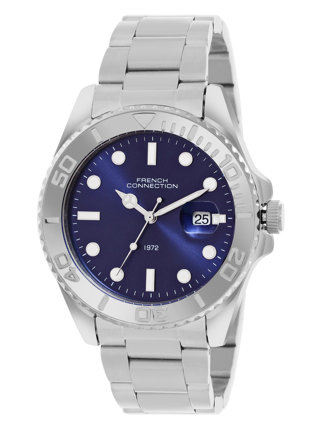 French Connection Blue Dial Dated Watch for Men's - FCH17USM
