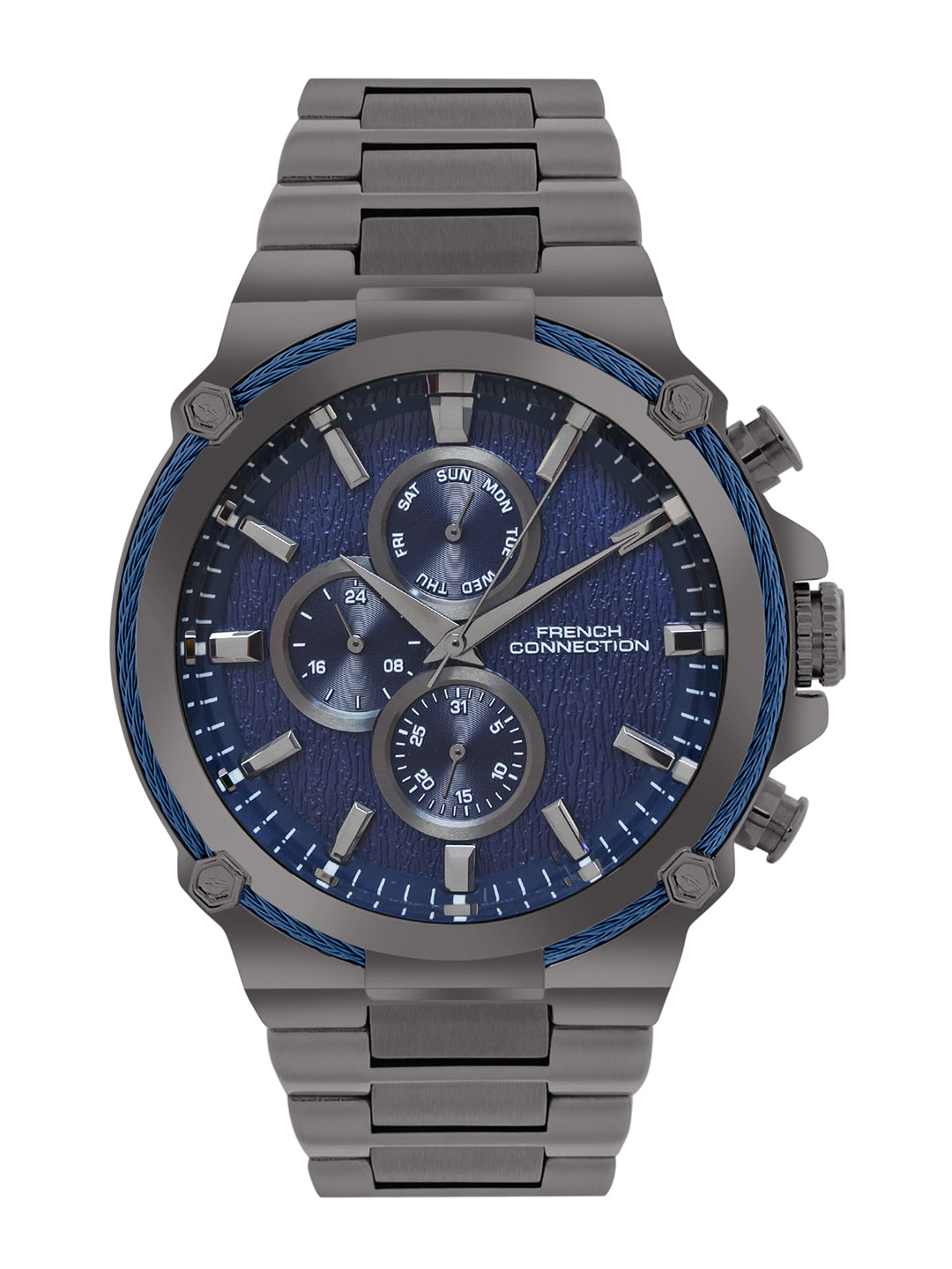 French Connection Blue Dial Multifunction Watch for Men's - FCH18GNM