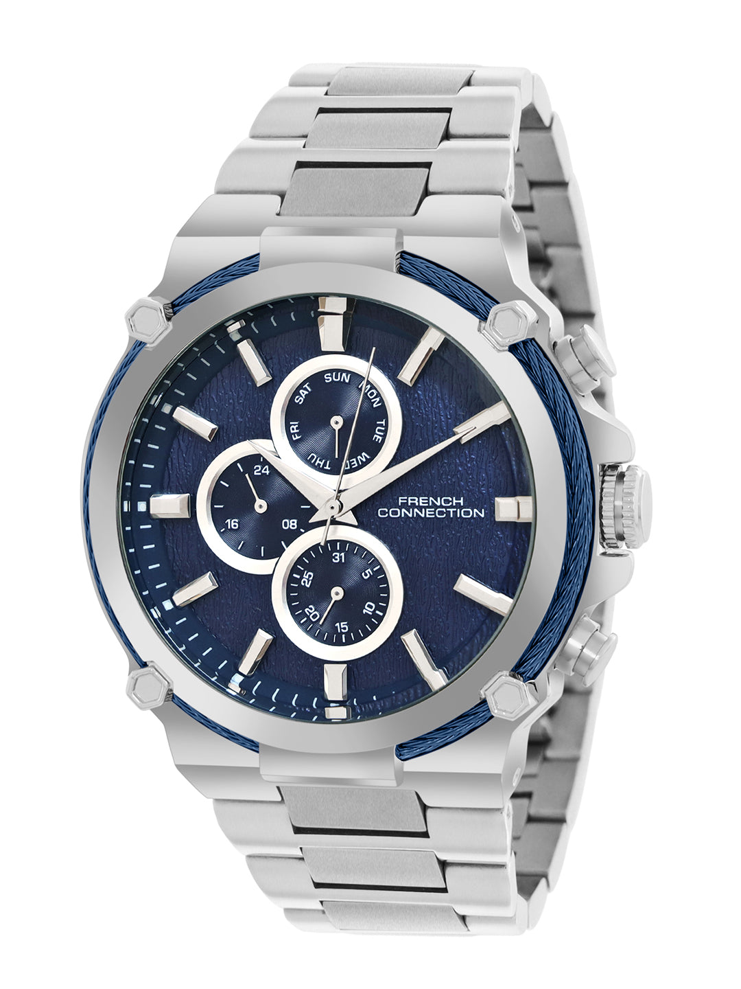 French Connection Blue Dial Multifunction Watch for Men's - FCH18USM