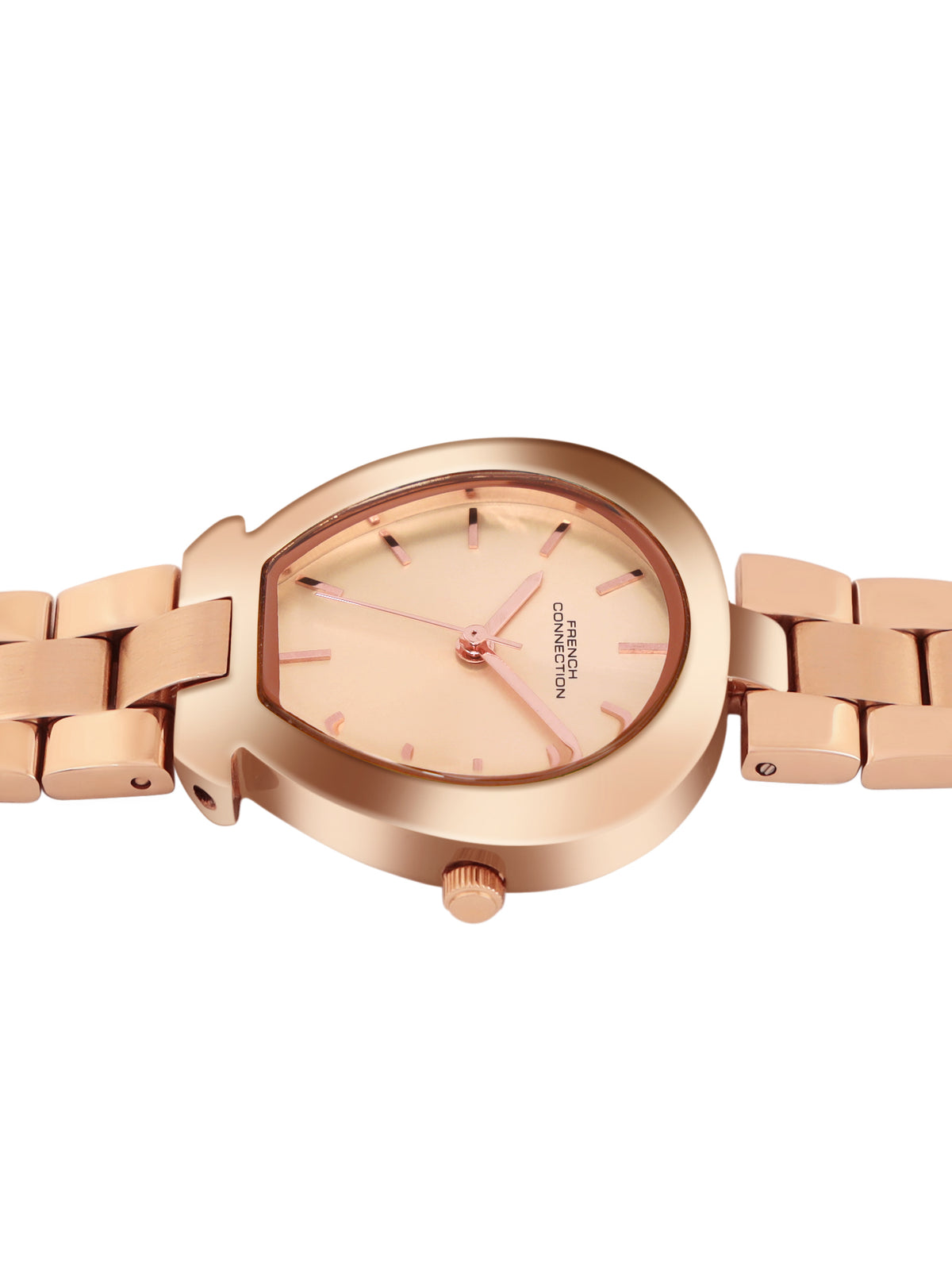 French Connection Sunray Rosegold Round Dial With Rose Stainless Steel Strap Watch - For Womens FCH24RGM