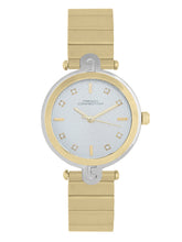 French Connection Textured Silver Round Dial With  Gold Stainless Steel  Strap Watch - For Womens FCH25GM