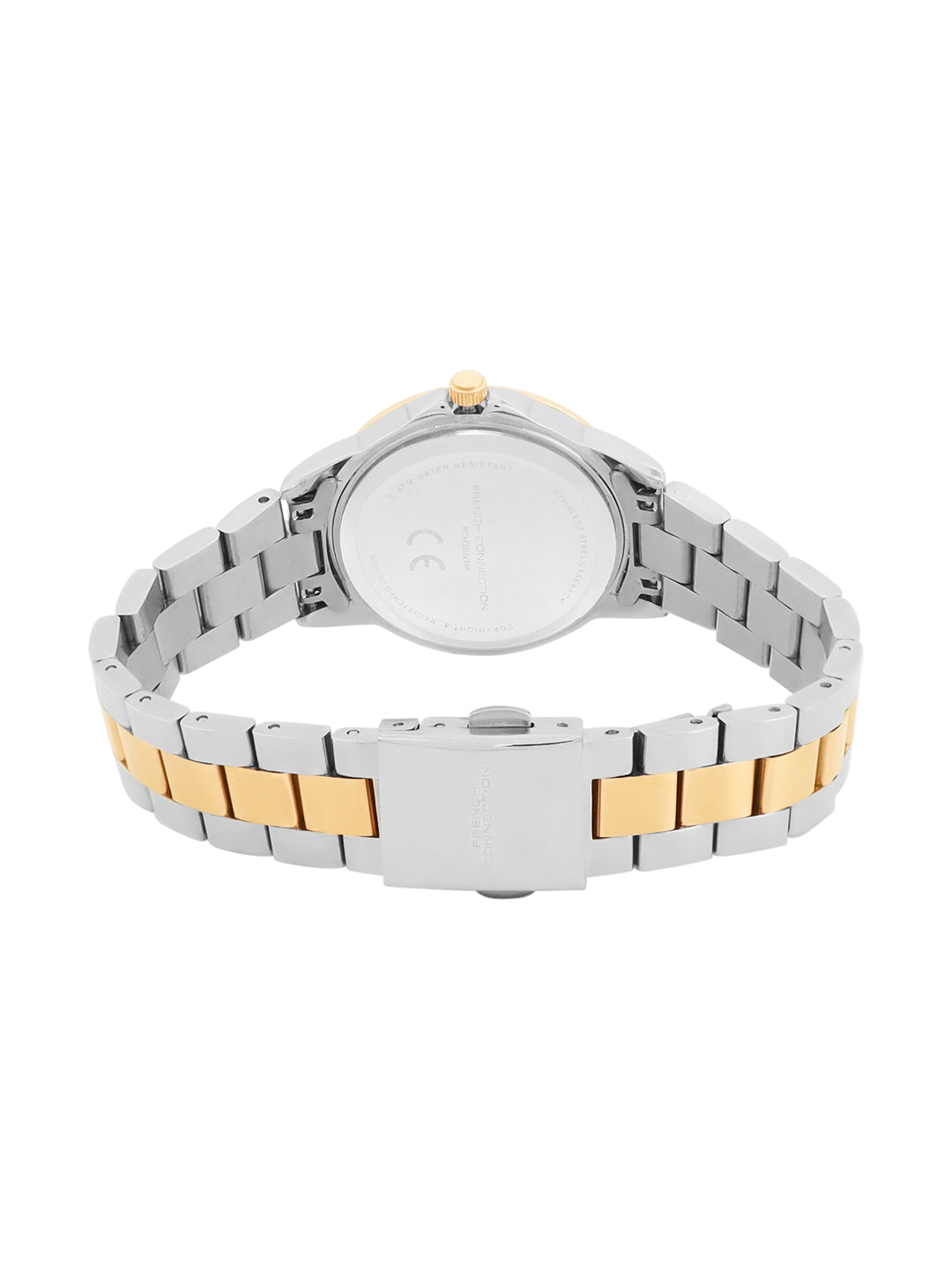 French Connection Sunray Green Round Dial With Gold Two Tone Stainless Steel Strap Watch - For Womens FCH26NTM