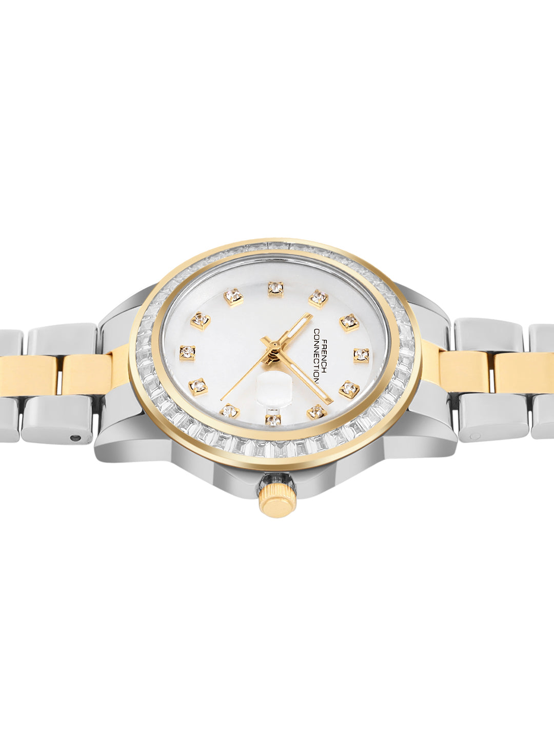 French Connection Sunray Silver Round Dial With Stainless Steel  Strap Watch - For Womens FCH26TM