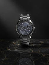 French Connection Textured Blue Round Dial With Stainless Steel Multifunction Watch - For Mens FCH27GNM
