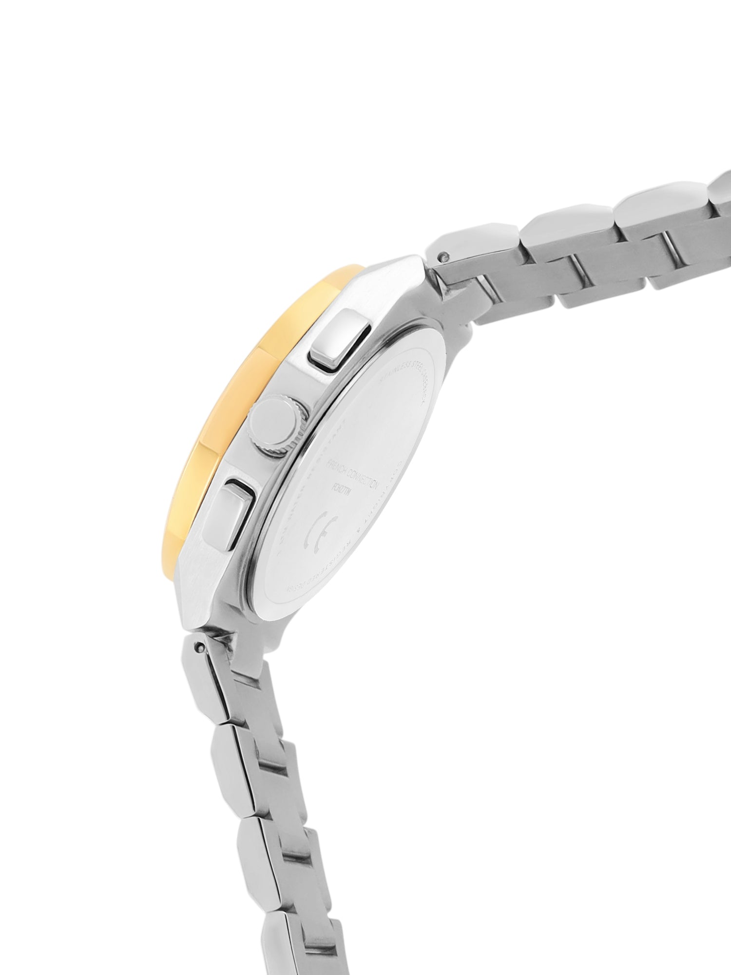 French Connection Textured Grey Round Dial With Stainless Steel Strap Multifunction Watch - For Mens FCH27TM