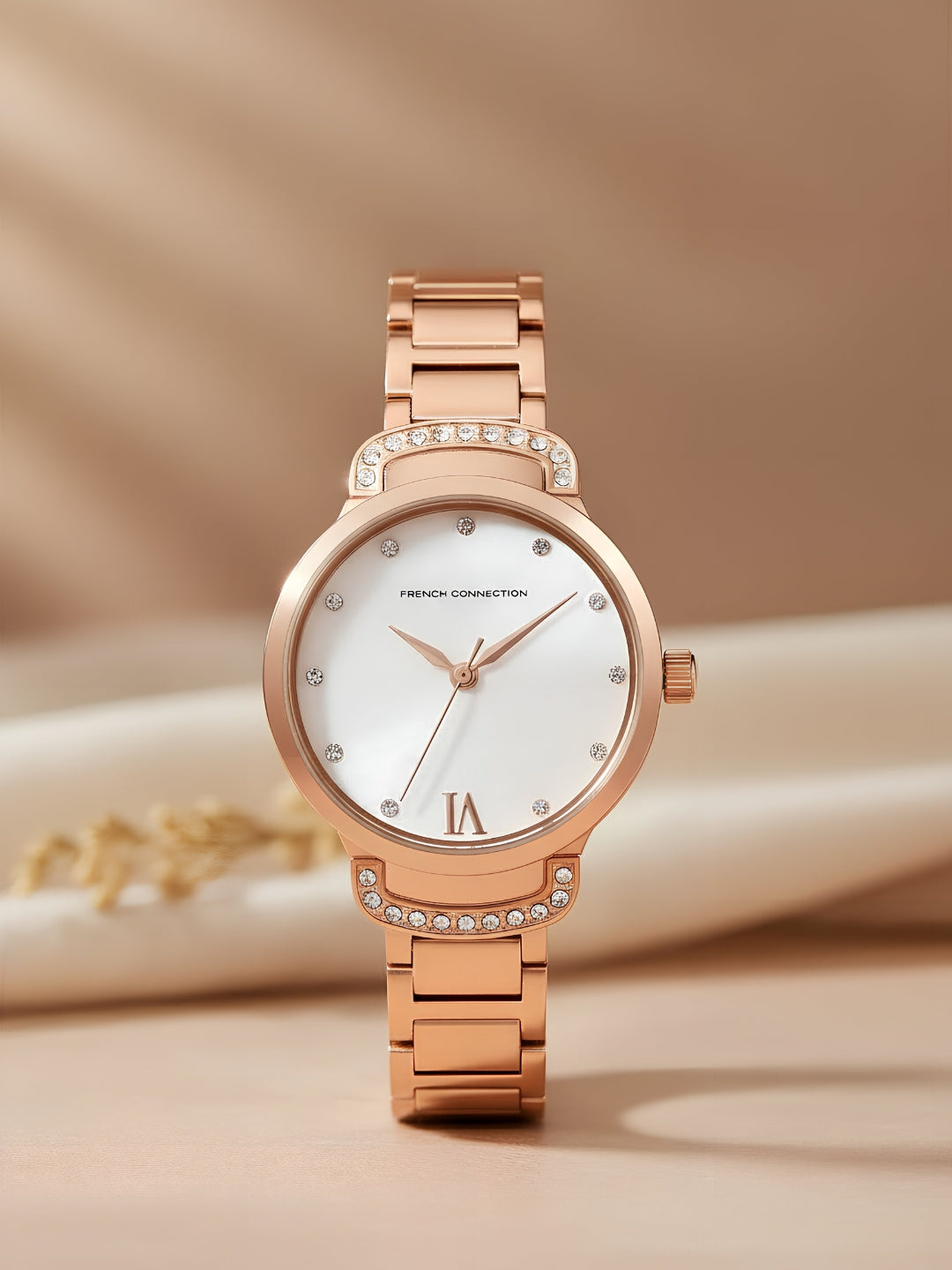 French Connection White Dial Analog Watch for Women's - FCH7RGM