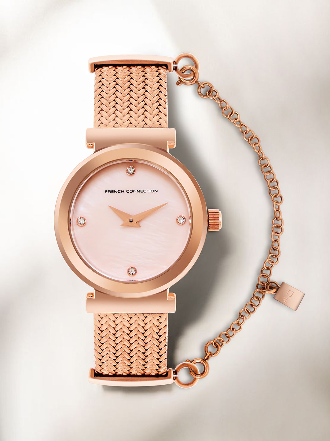 French Connection Pink Dial Analog Watch for Women's - FCH8RGM
