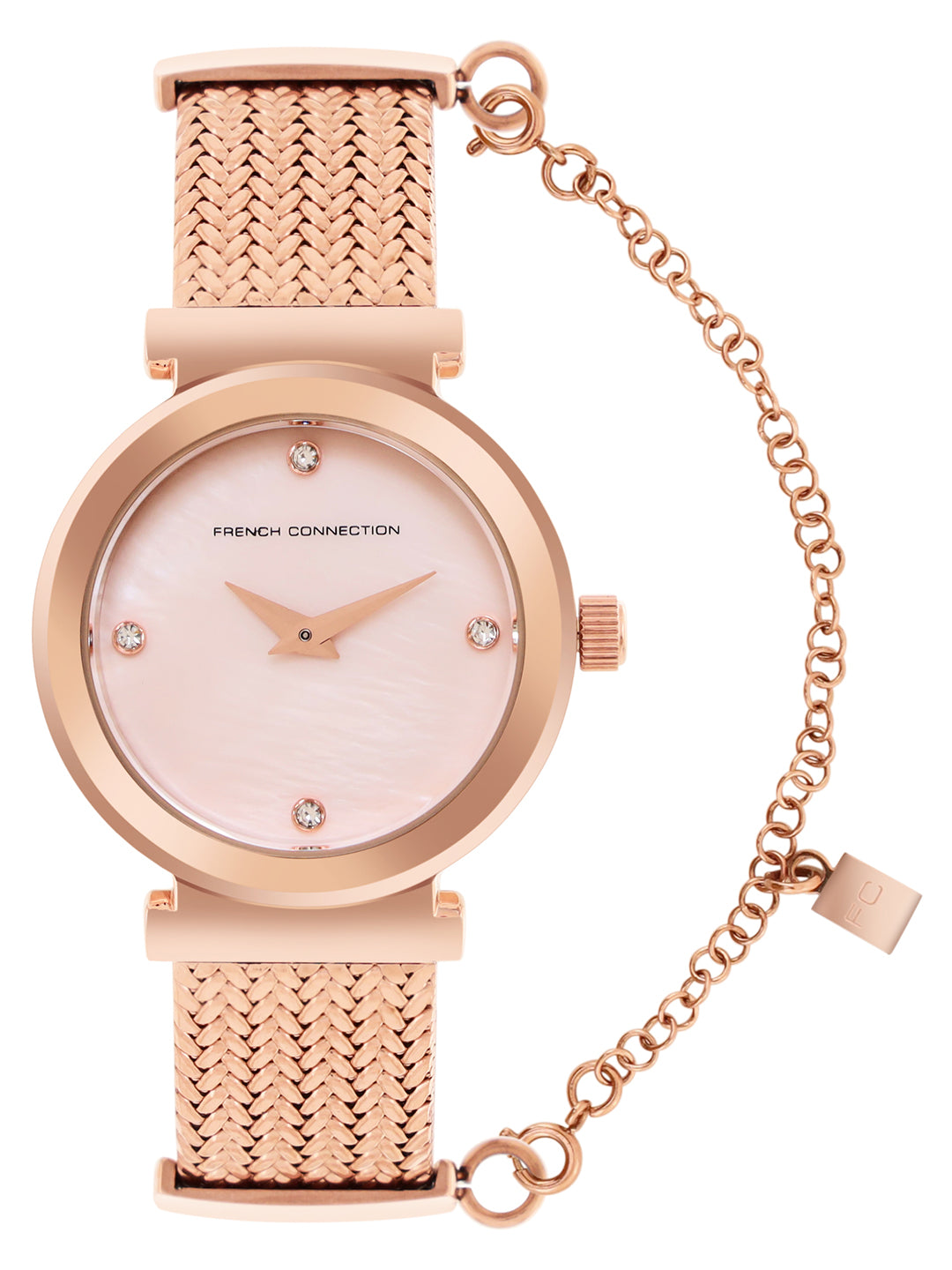 French Connection Pink Dial Analog Watch for Women's - FCH8RGM