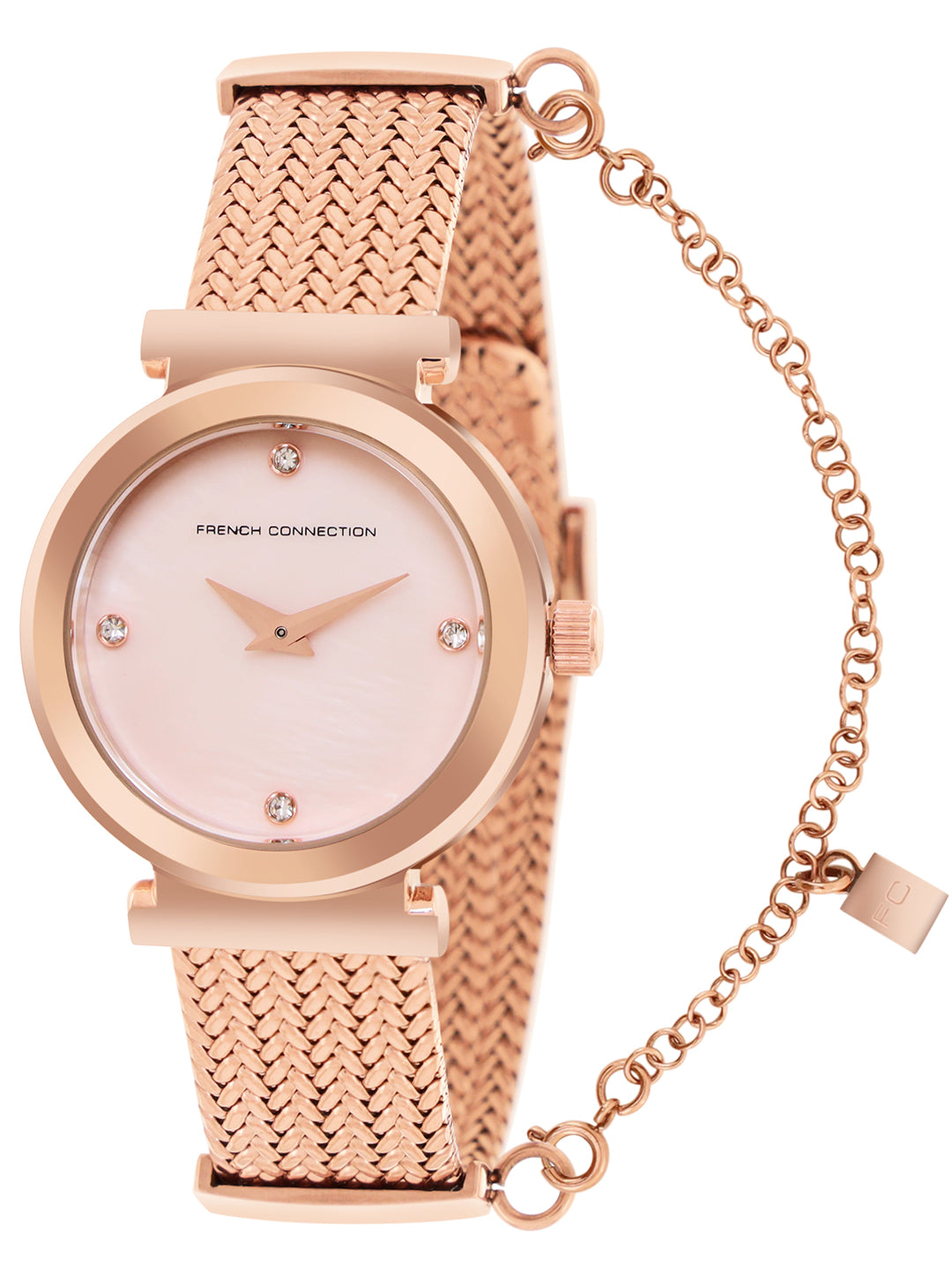 French Connection Pink Dial Analog Watch for Women's - FCH8RGM