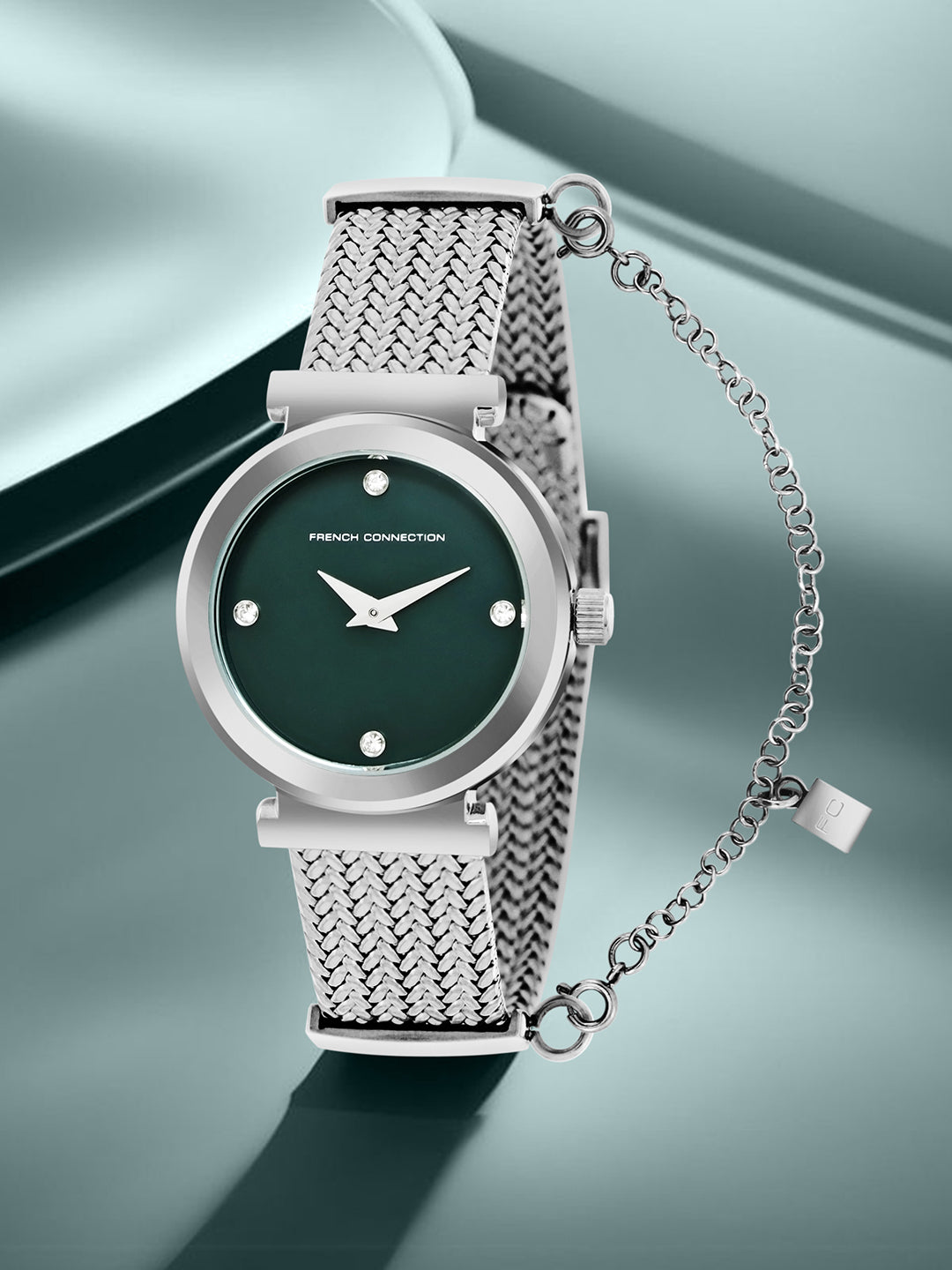 French Connection Green Dial Analog Watch for Women's - FCH8SM