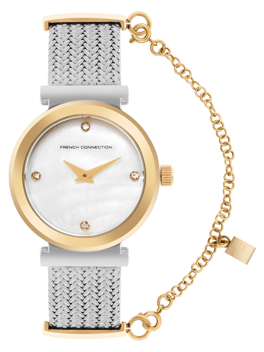 French Connection White Dial Analog Watch for Women's - FCH8TM
