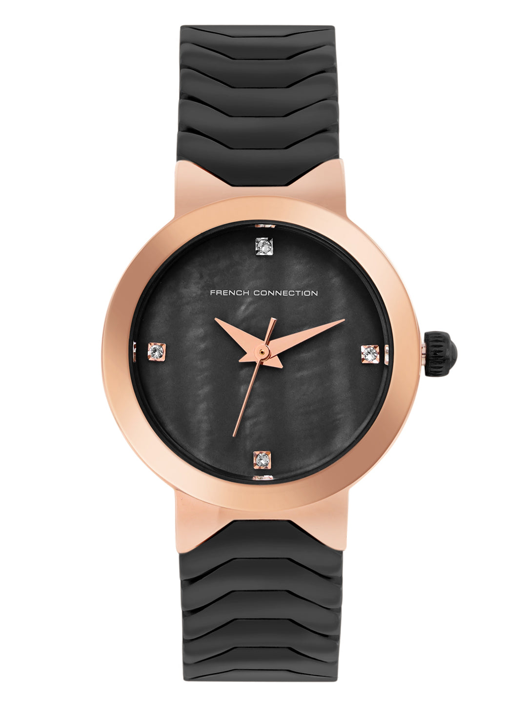 French Connection Black Dial Analog Watch for Women's - FCH9BM