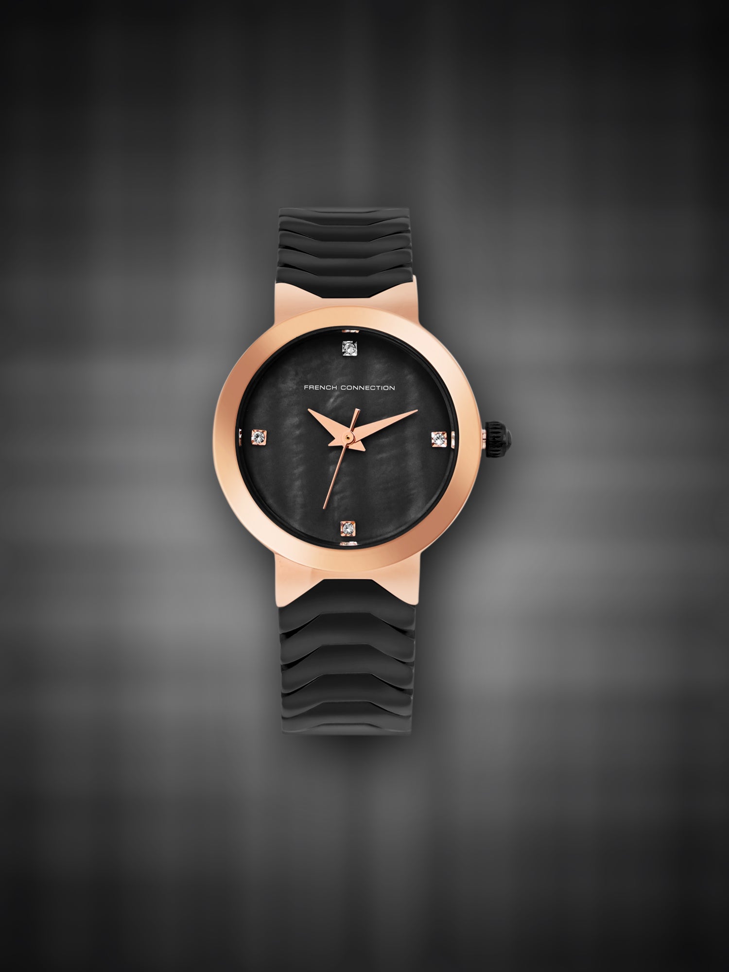 French Connection Black Dial Analog Watch for Women's - FCH9BM