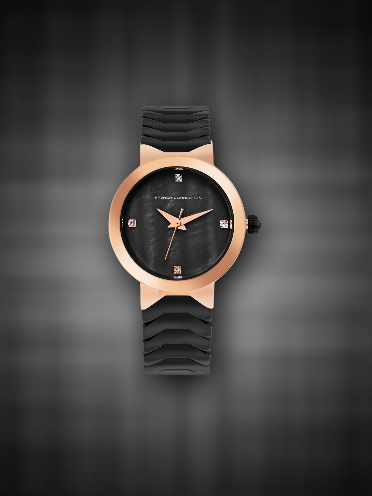 French Connection Black Dial Analog Watch for Women's - FCH9BM