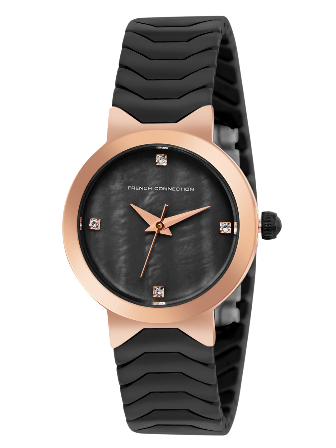French Connection Black Dial Analog Watch for Women's - FCH9BM