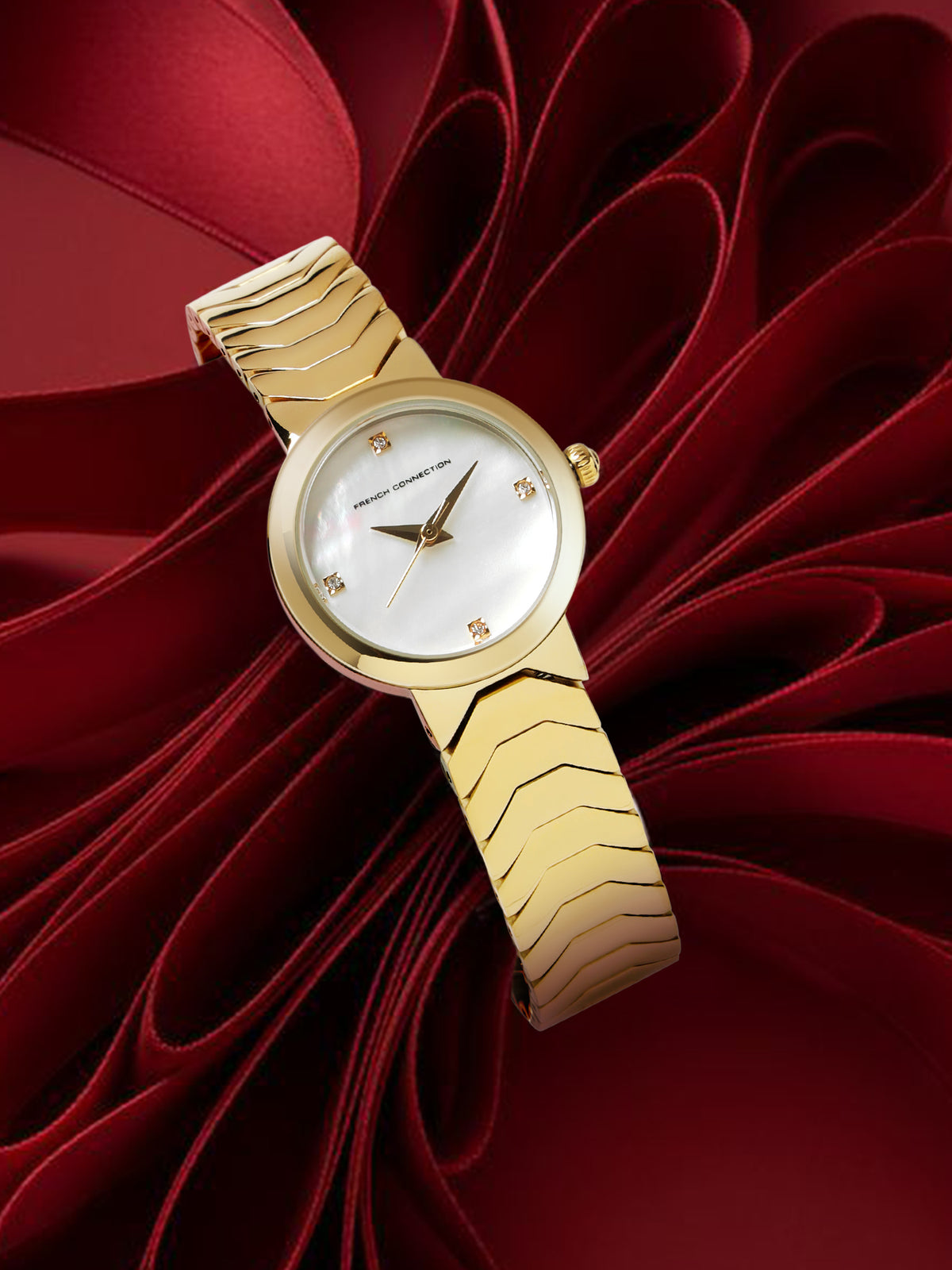 French Connection White Dial Analog Watch for Women's - FCH9GM