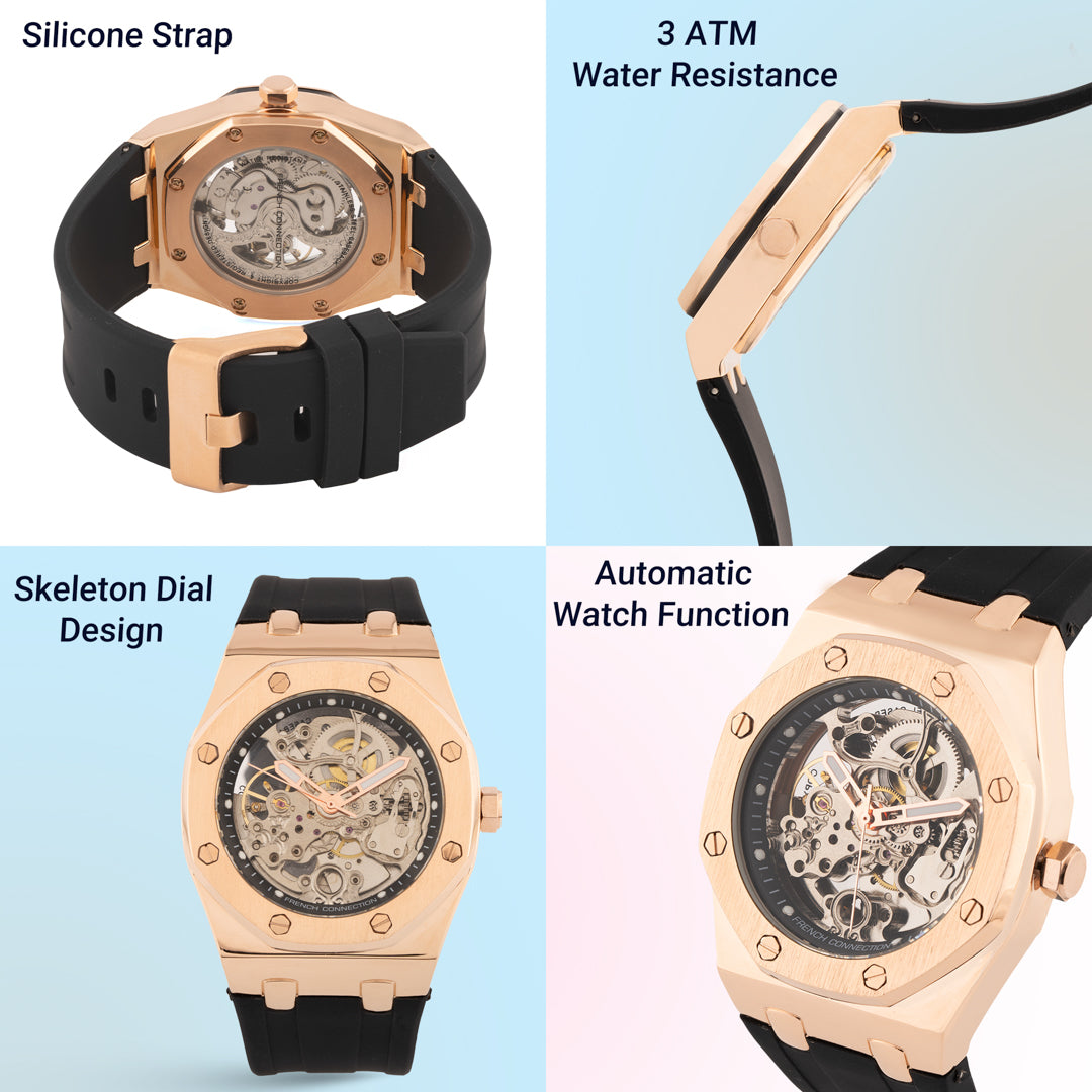 French Connection Automatic Silver Dial Men's Watch-FCK2B-RG