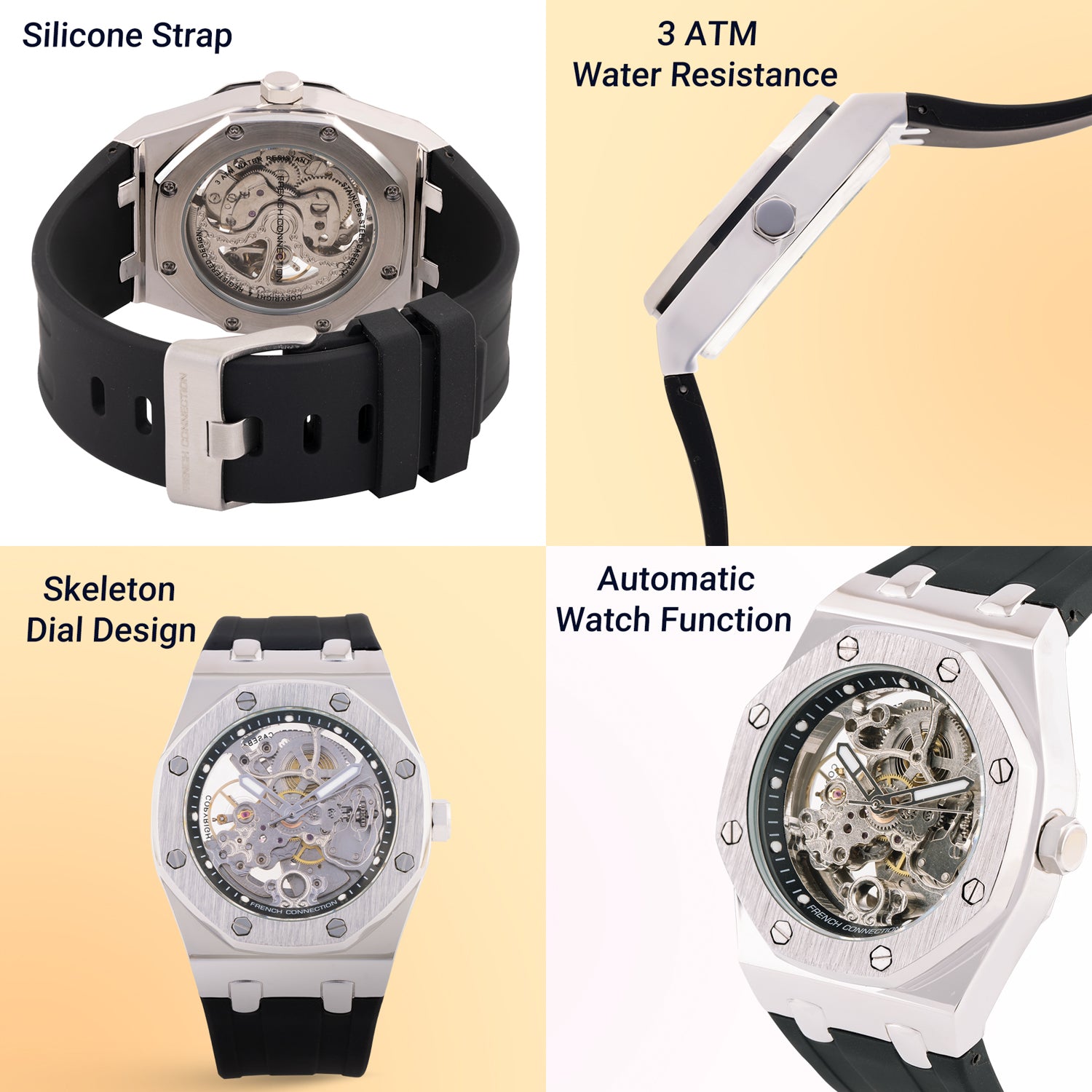 French Connection Automatic Silver Dial Men's Watch-FCK2B-S