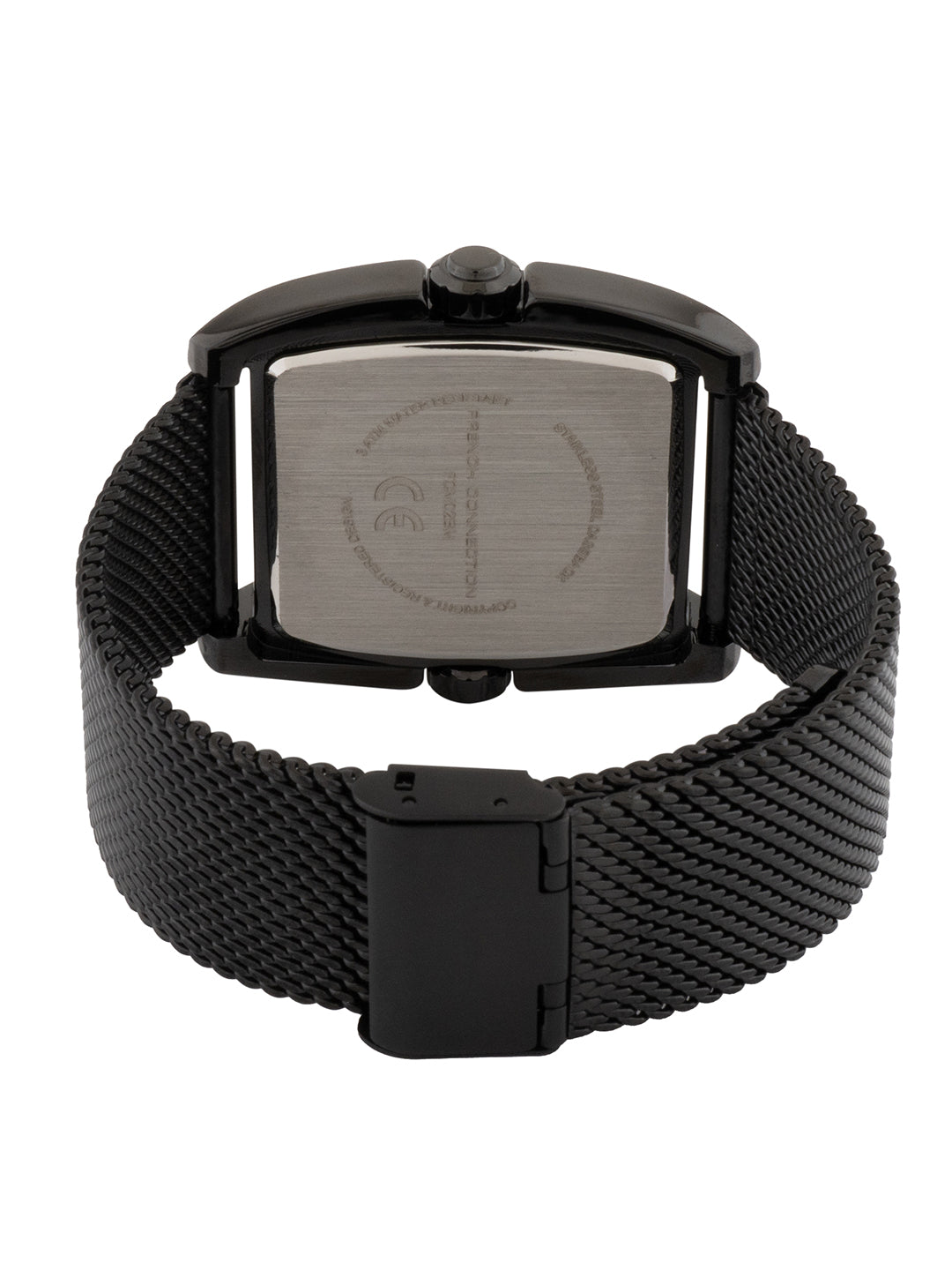 French connection Barrel Black Tonneau Dial Womens Analogue Watch FCM02BM