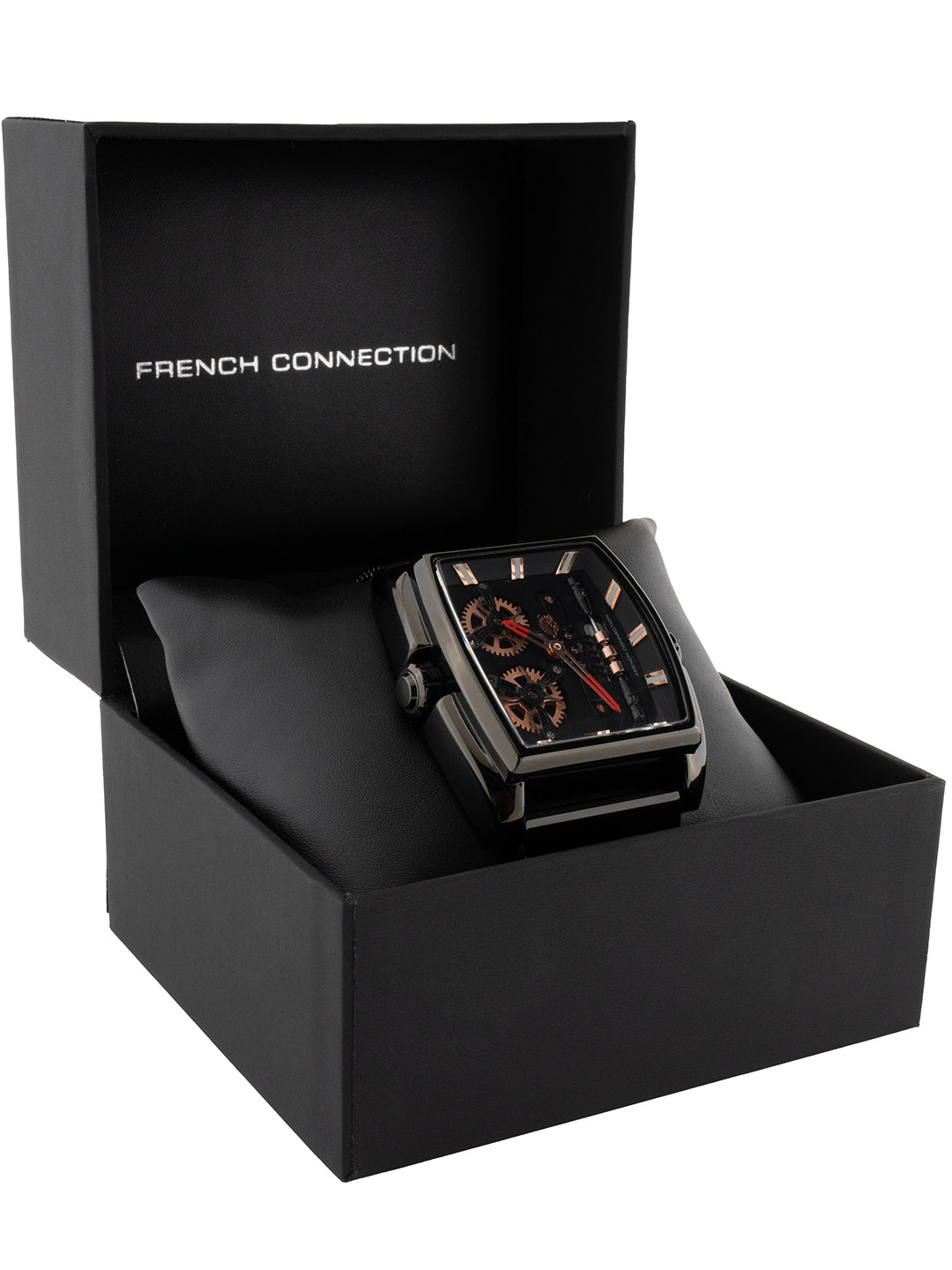 French connection Barrel Black Tonneau Dial Womens Analogue Watch FCM02BM