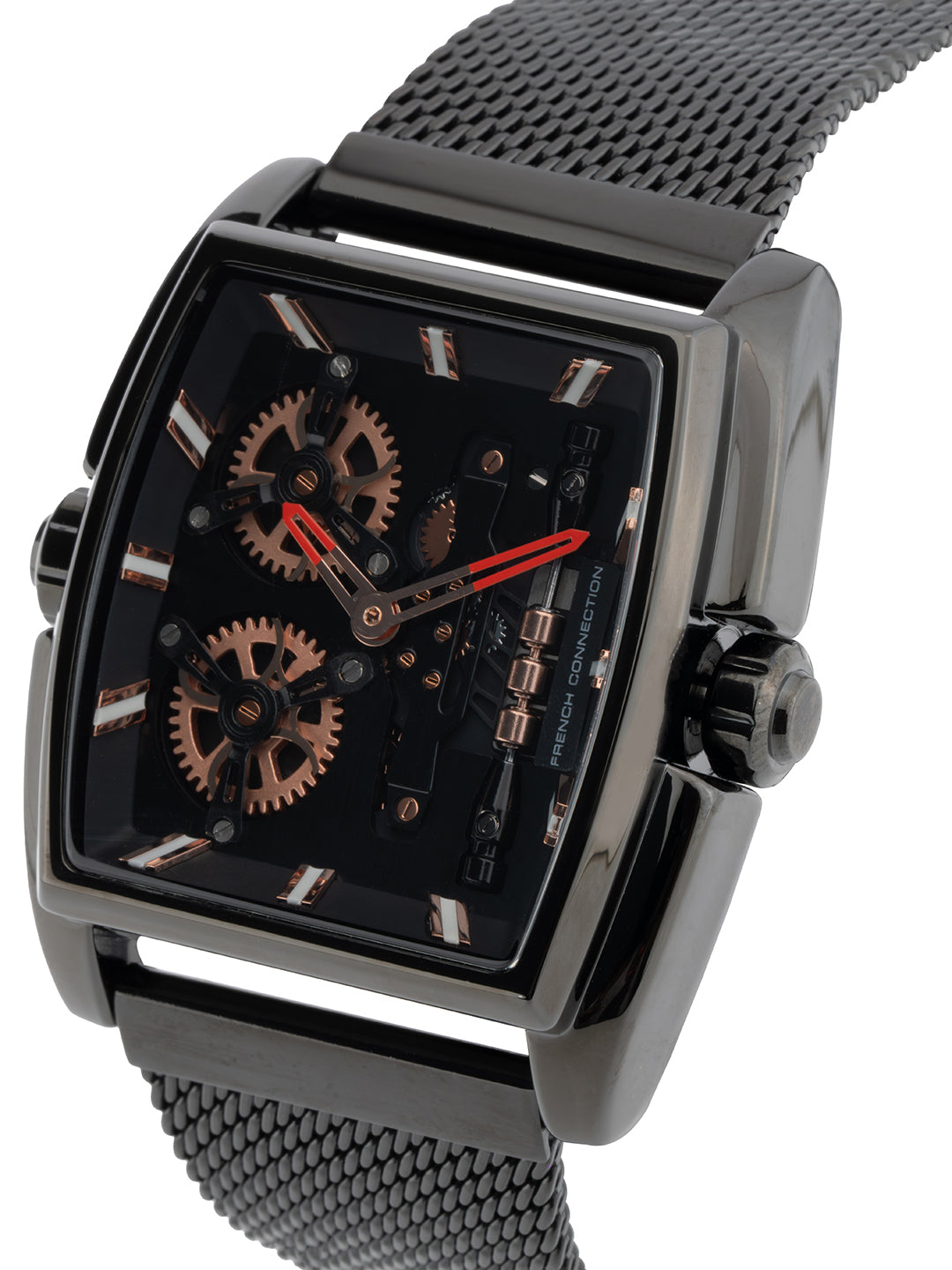 French connection Barrel Black Tonneau Dial Womens Analogue Watch FCM02BM