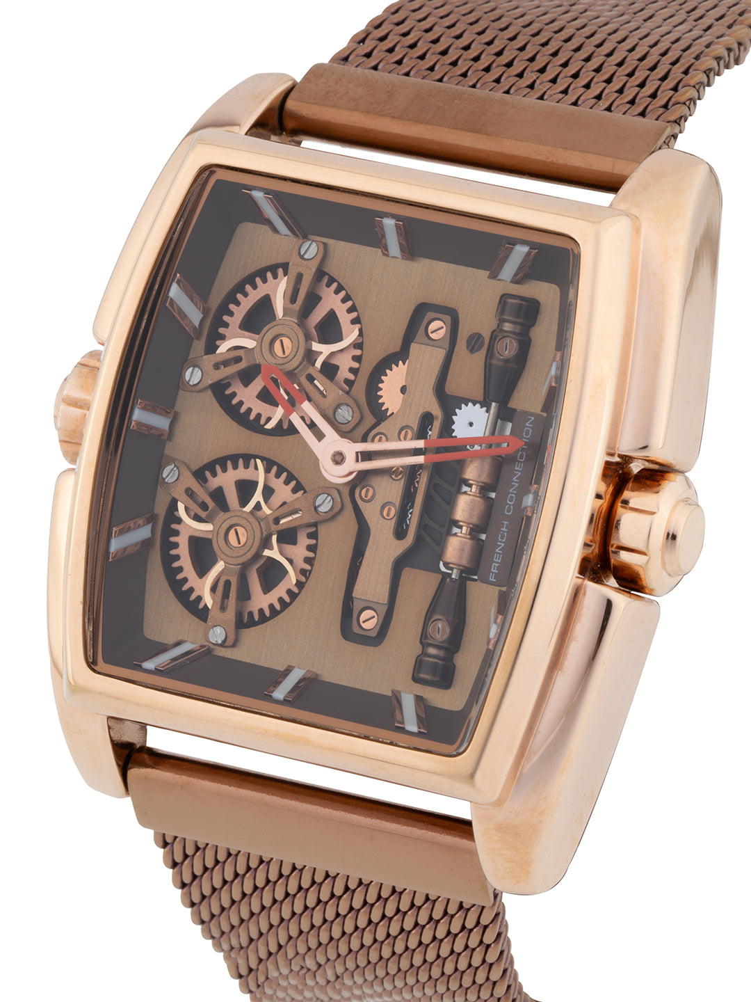 French connection Barrel Brown Tonneau Dial Mens Analogue Watch FCM02BRM