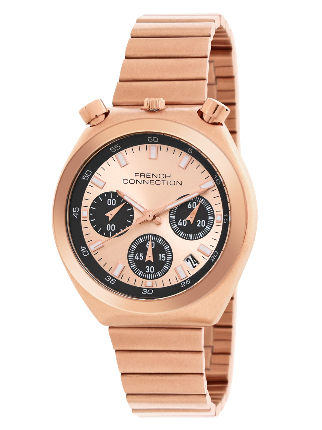 French Connection Rosegold Dial Chronograph Date Watch for Women's - FCM03RGM
