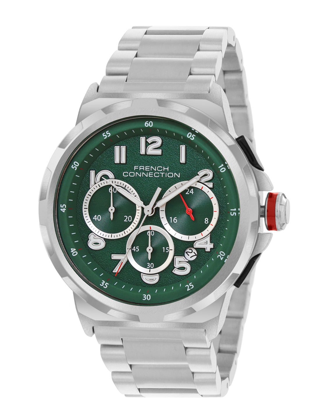 French Connection Green Dial Chronograph Date Watch for Men's - FCM04NSM