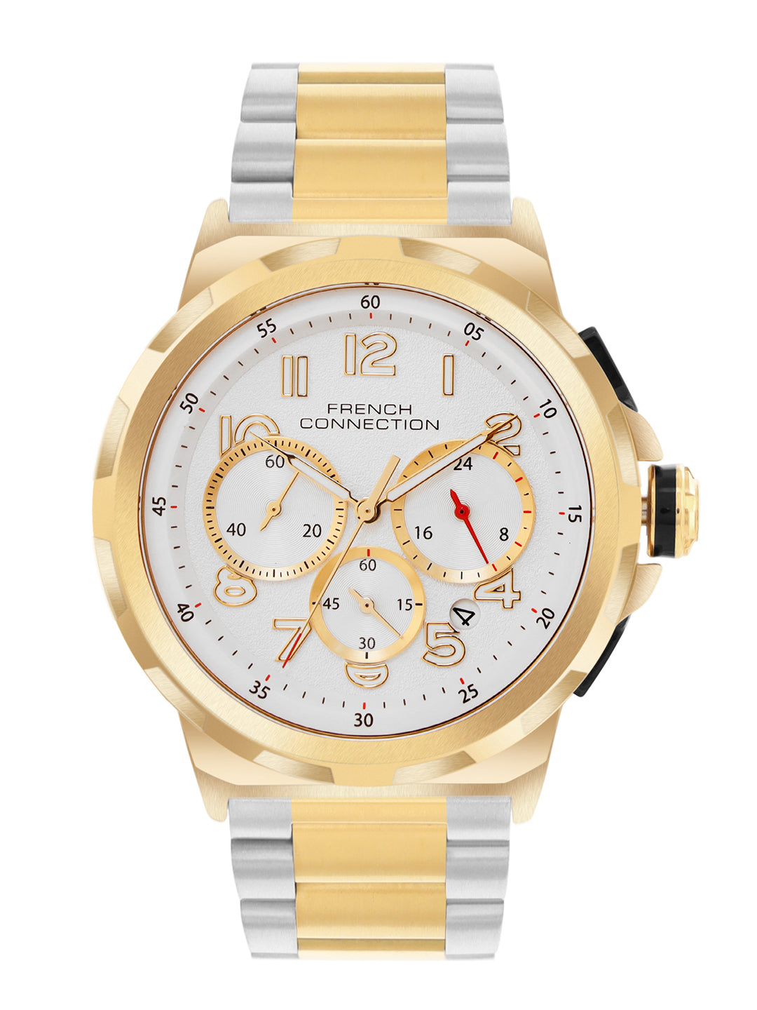 French Connection White Dial Chronograph Date Watch for Men's - FCM04TM