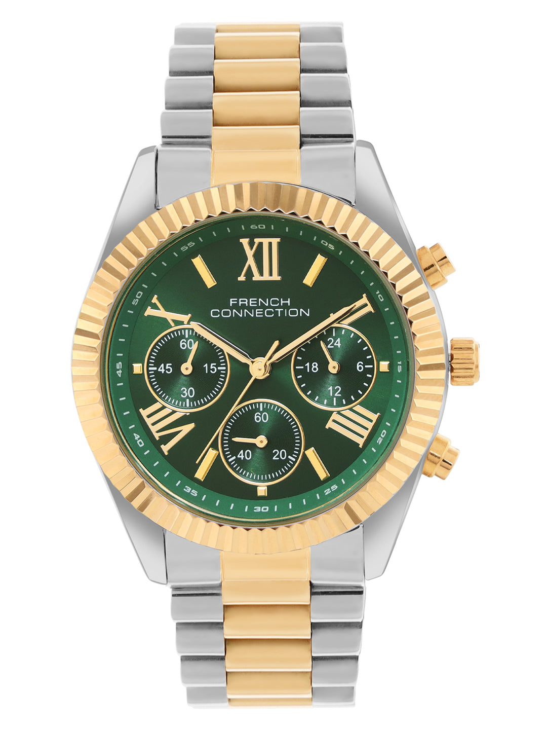French Connection Green Dial Chronograph Watch for Women - FCM06NTM