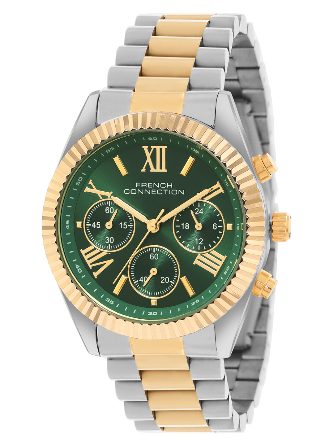 French Connection Green Dial Chronograph Watch for Women - FCM06NTM