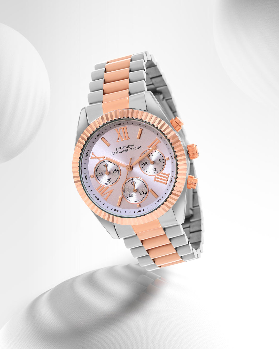 French Connection Purple Dial Chronograph Watch for Women - FCM06RTM