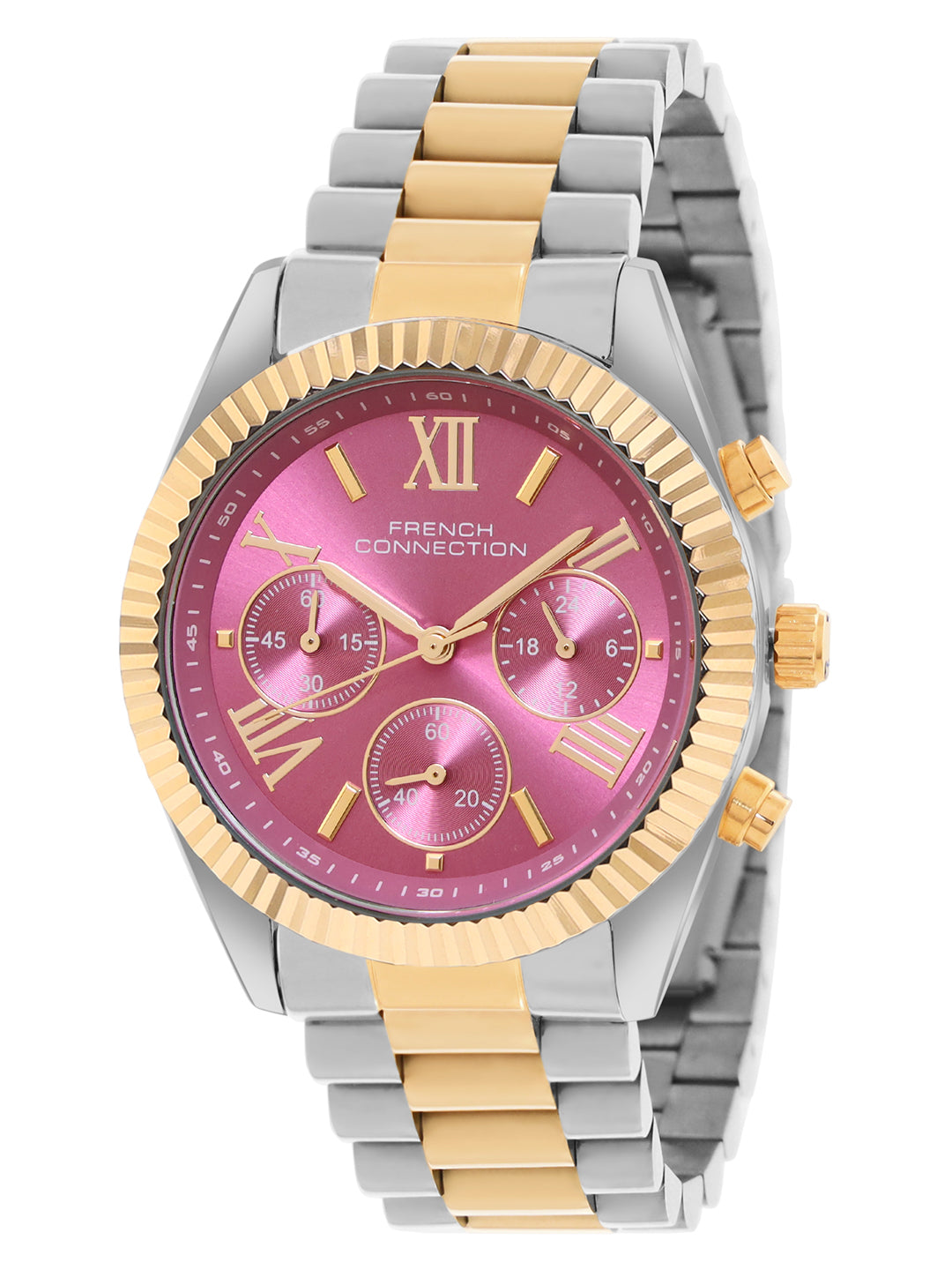 French Connection Pink Dial Chronograph Watch for Women - FCM06TM