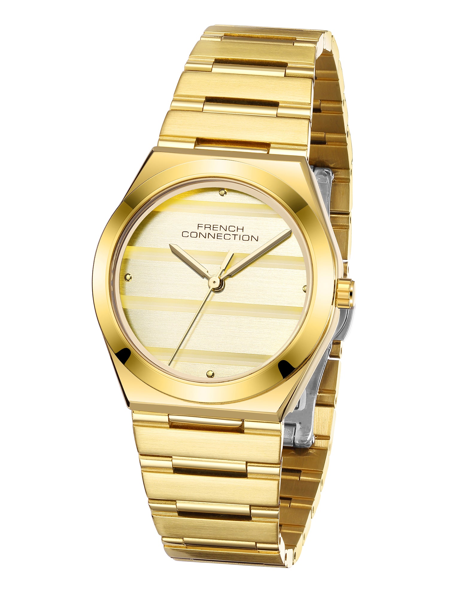 French Connection Aweline | Analog | Champagne Dial | Gold Stainless Steel Strap | Watch for Women - FCM09GM