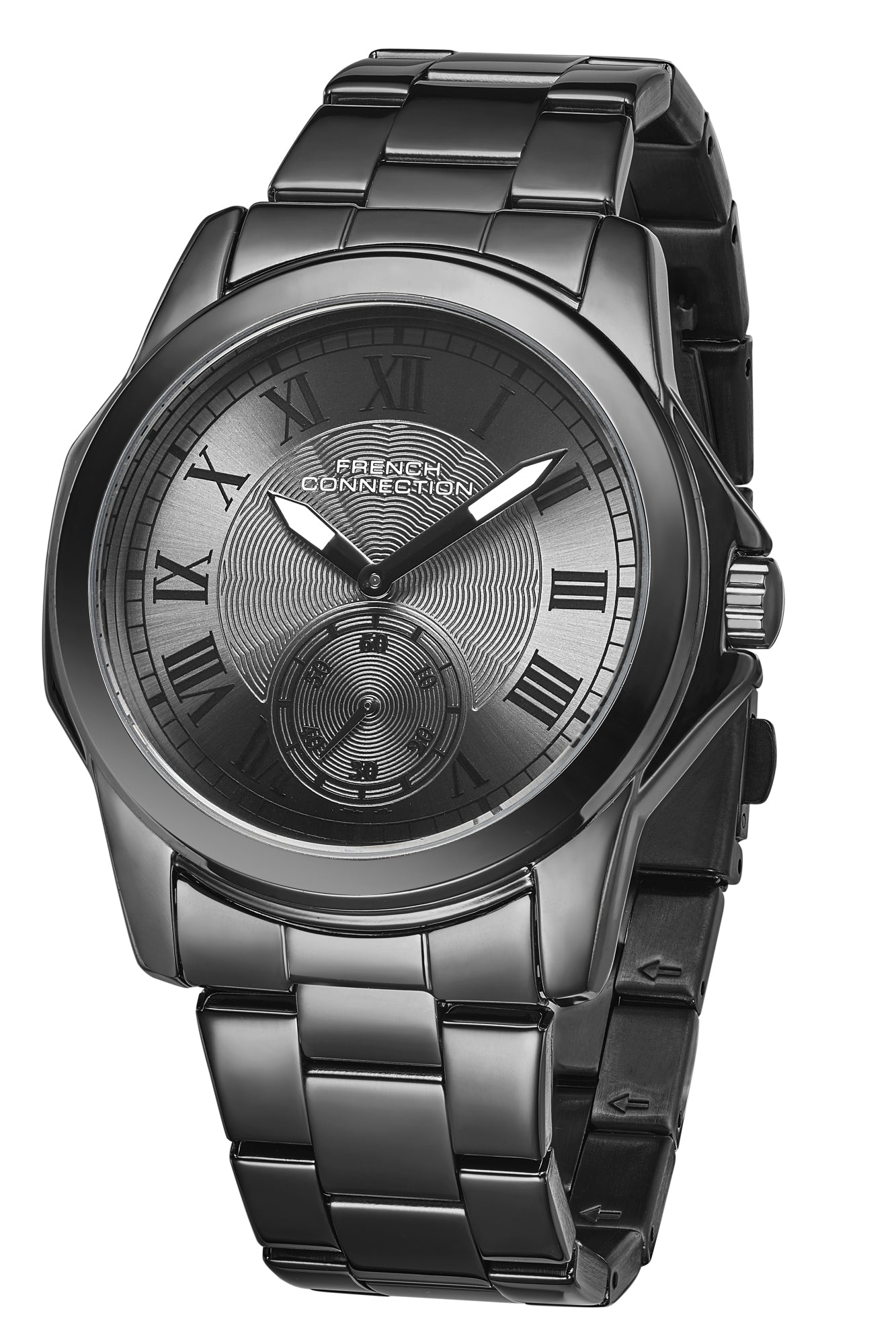 French Connection Romanite | Quartz Analog Display | Gunmetal Dial | Stainless Steel Strap | Watch for Men - FCMX07GNM
