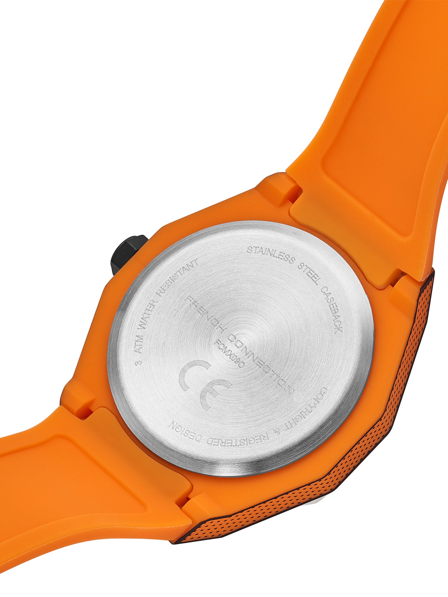 FCUK Escarp Quartz| Analog Display | White Dial | Orange Silicone Strap | Watch for men - FCMX09O