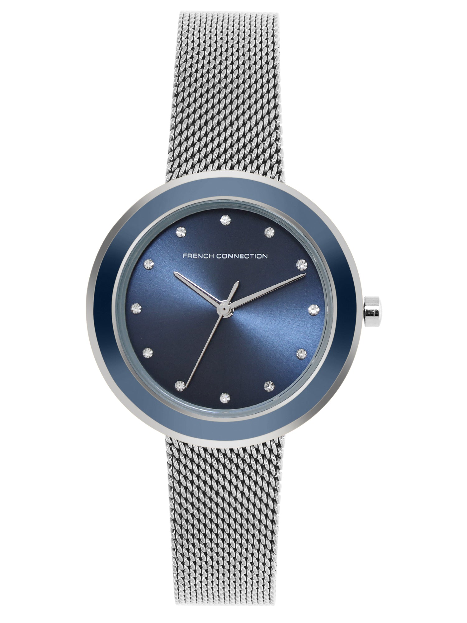 French Connection Sunray Blue Round Dial With Stainless Steel Strap Watch - For Womens FCMX2USM