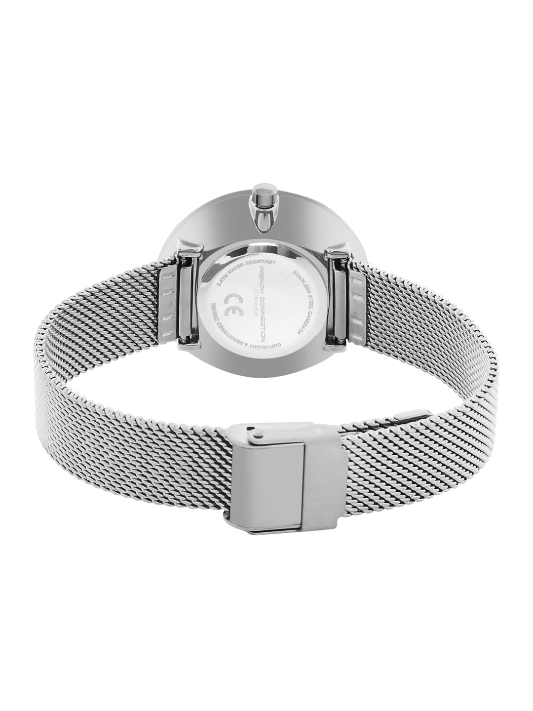 French Connection Sunray Blue Round Dial With Stainless Steel  Strap Watch - For Womens FCMX2USM