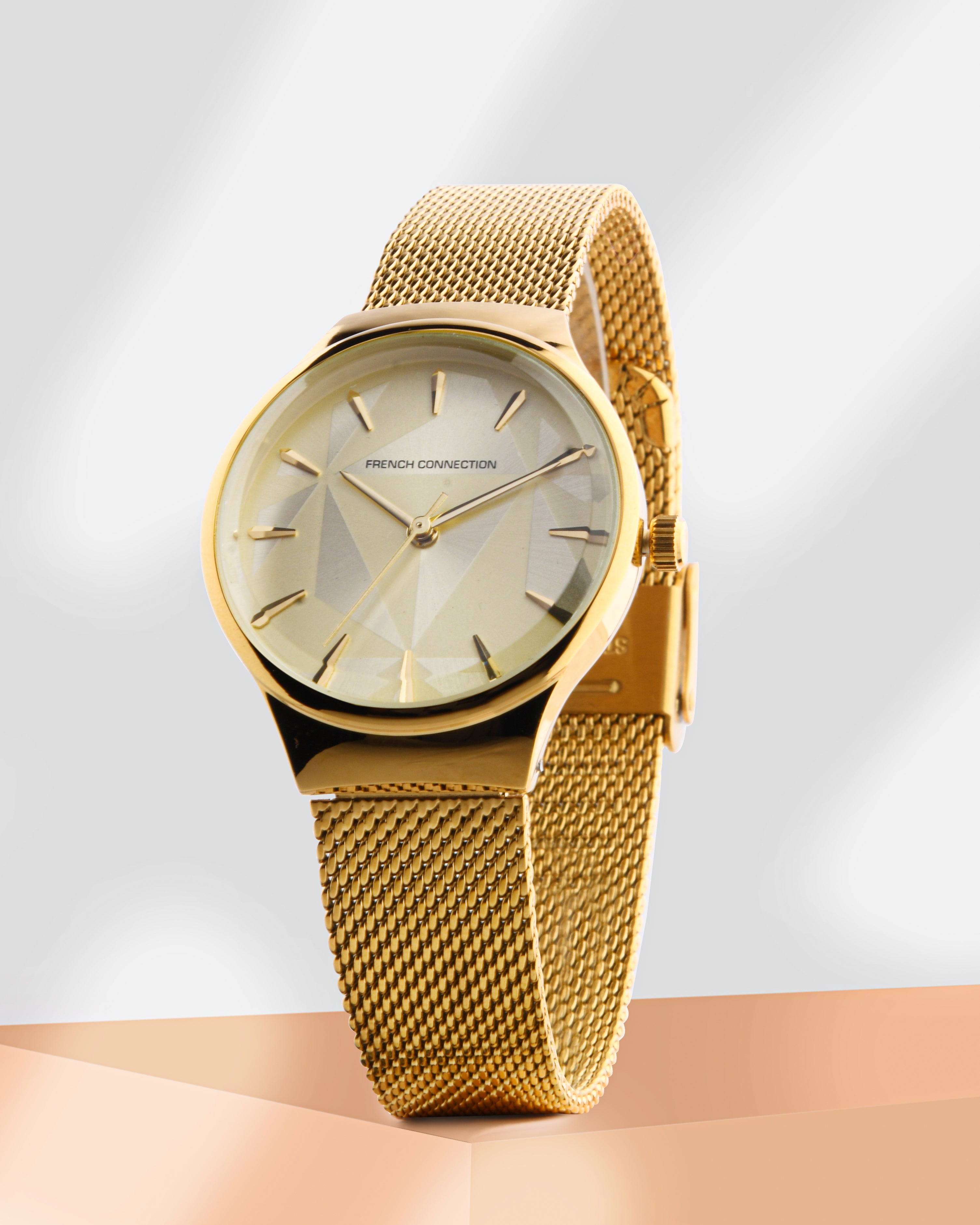 French Connection Spring Summer Analog Gold Dial Women's Watch-FCN00021A
