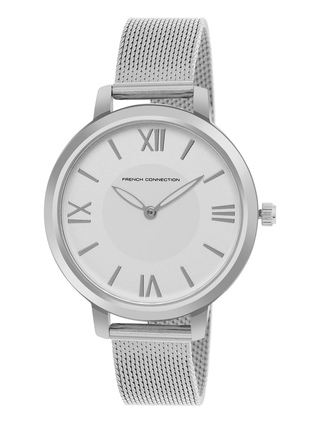 French Connection Analog Silver Mesh Strap Women's Watch-FCN00027E