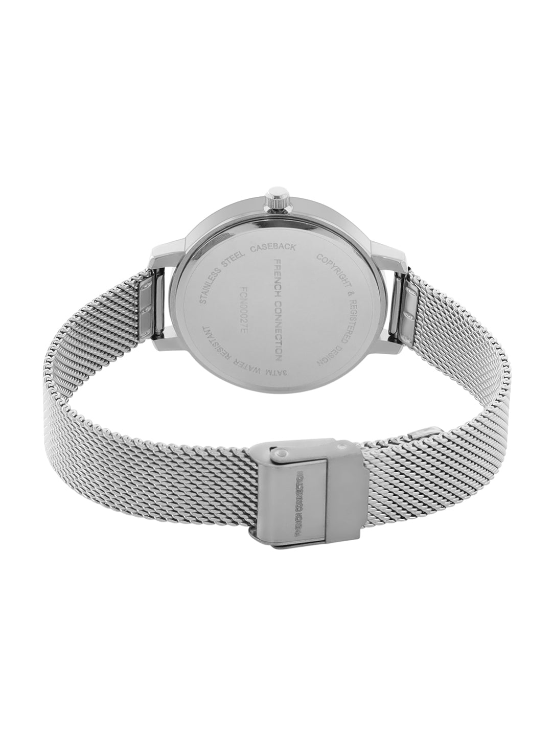 French Connection Analog Silver Mesh Strap Women's Watch-FCN00027E