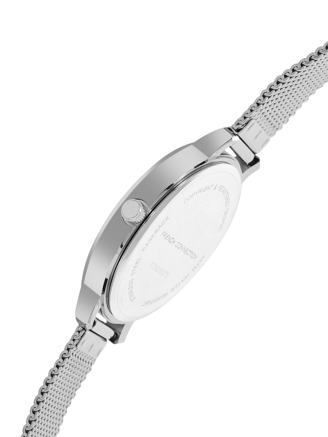 French Connection Analog Silver Mesh Strap Women's Watch-FCN00027E