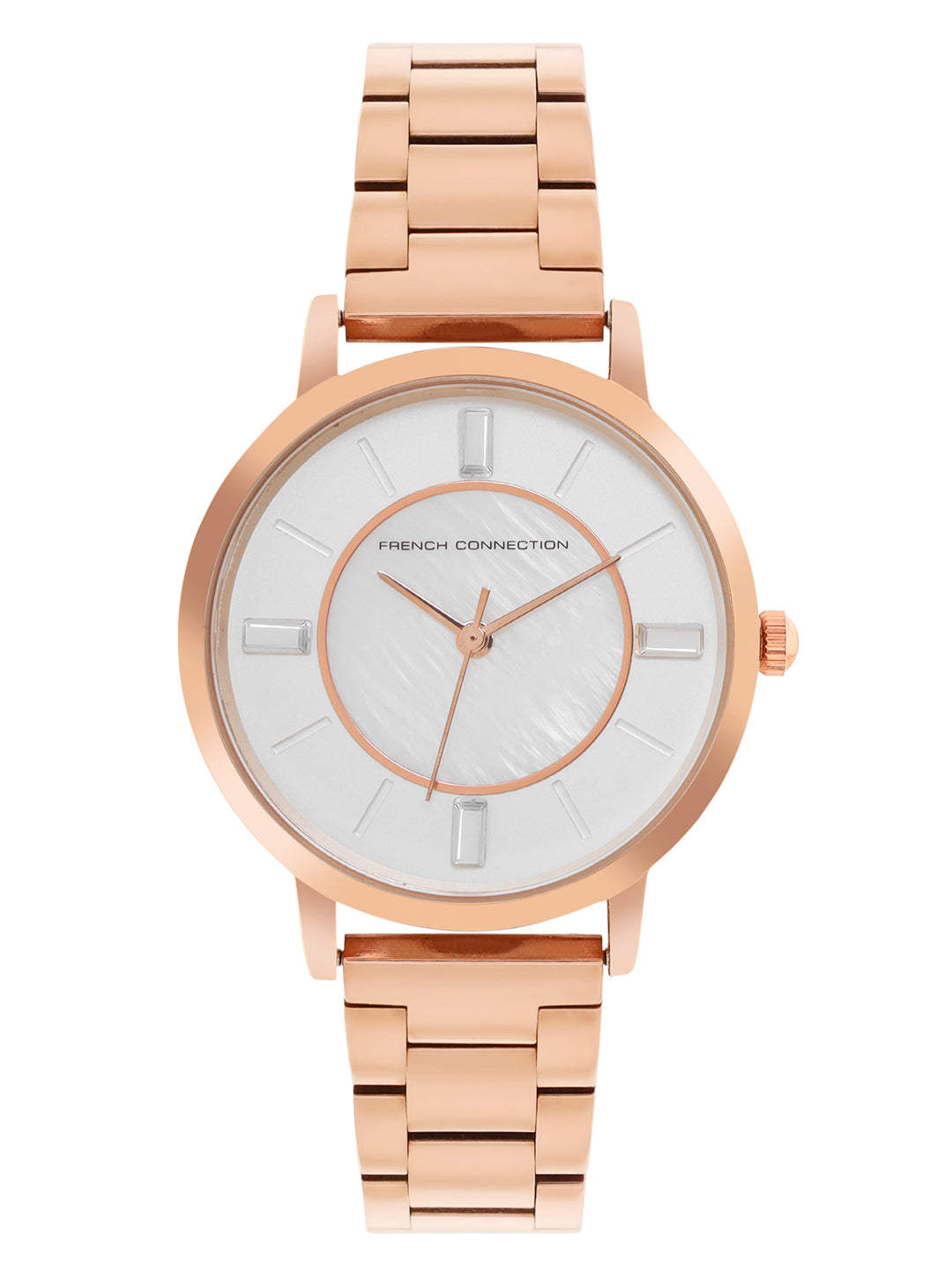 French Connection Mop white Dial with Rose Gold Strap Womens Analog Watch | FCN00066F