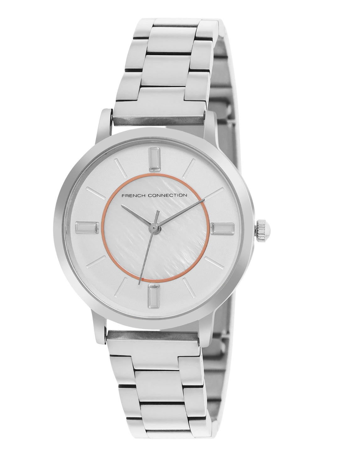 French Connection Mop white Dial with STEEL MESH Strap Womens Analog Watch | FCN00066K