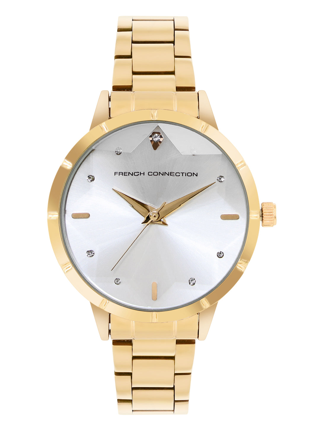 French Connection Silver Dial with Gold Strap Womens Analog Watch | FCN00078G