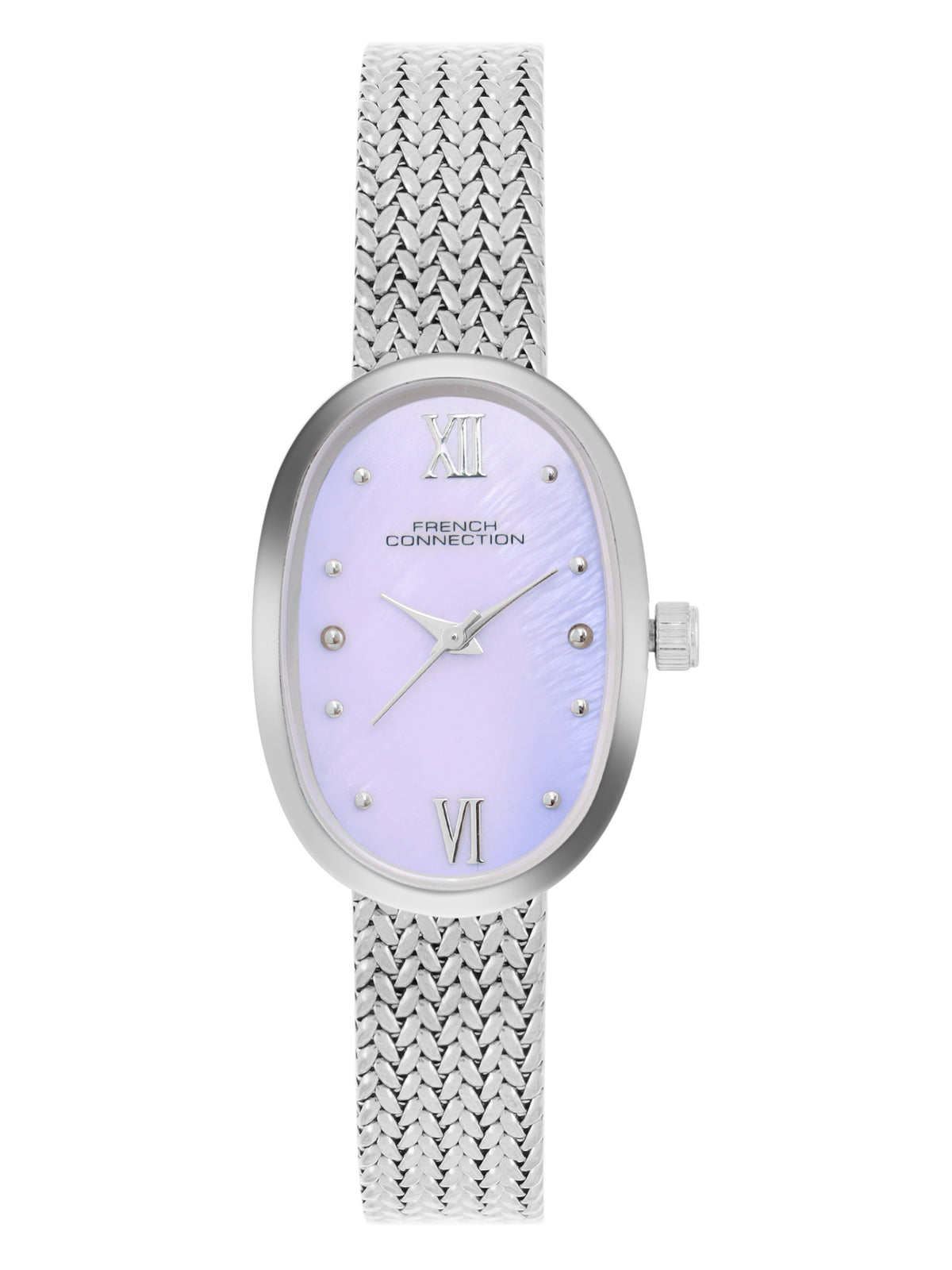 French Connection Mop Light Purple Rectangle Dial With Stainless Steel Strap Watch - For Womens FCN0126SM
