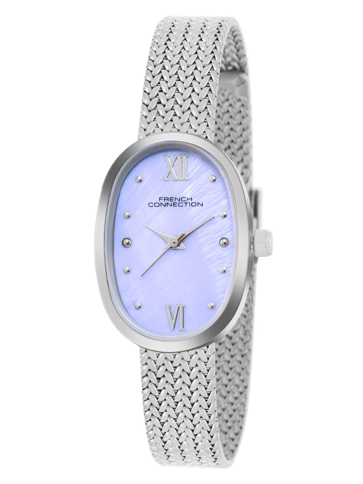 French Connection Mop Light Purple Rectangle Dial With Stainless Steel Strap Watch - For Womens FCN0126SM