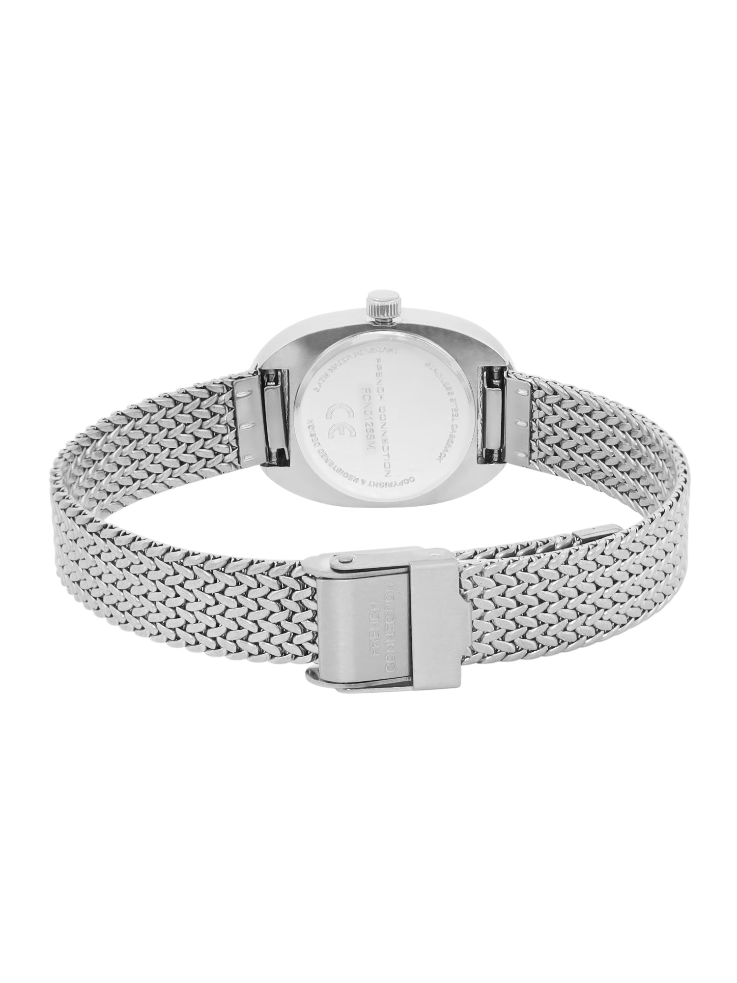 French Connection Mop Light Purple Rectangle Dial With Stainless Steel Strap Watch - For Womens FCN0126SM