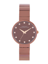 French Connection Mop Brown Round Dial With Brown Stainless Steel  Strap Watch - For Womens FCN0128BRGM